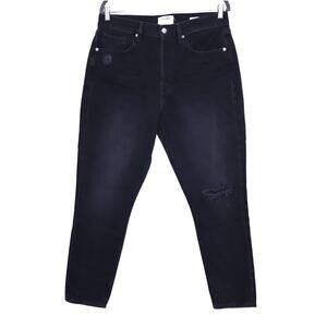 FRAME Le Original Skinny Black Distressed Denim Button Fly Casual Women's 32